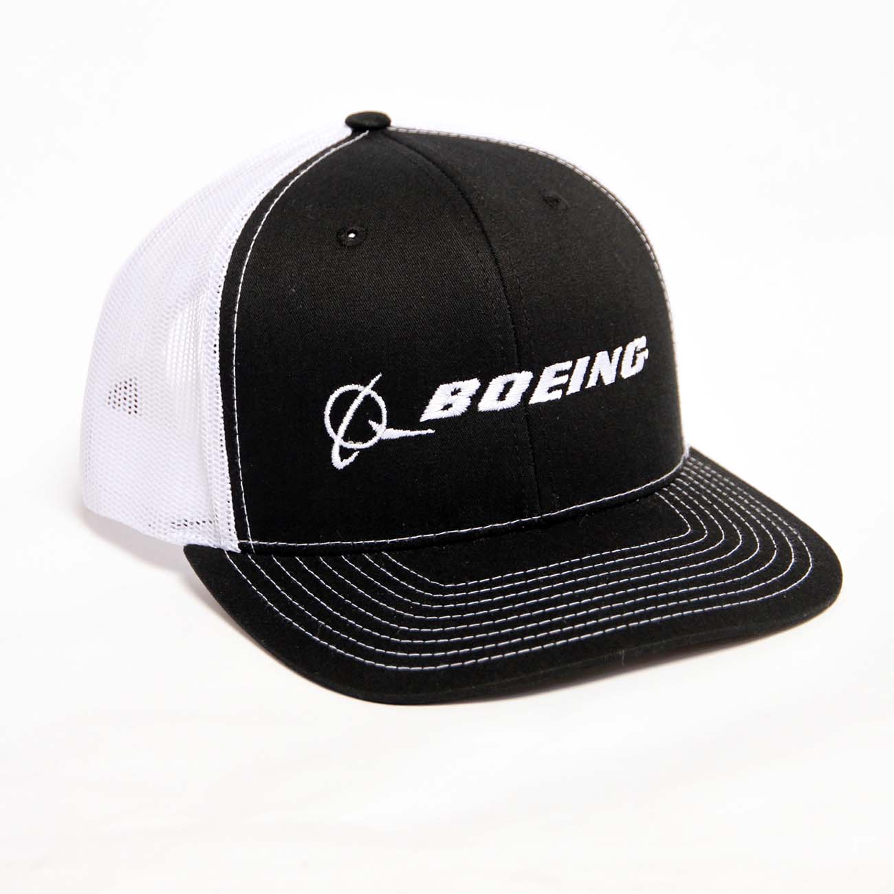 Boeing Signature Logo Trucker Hat - Black \u0026 White, image size:1300x1300