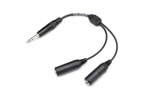 Pilot Communications - GA (Twin Plugs) Headset Adapter to (.25) Single Plug