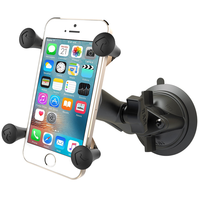 RAM Composite Twist-Lock Suction Cup Mount with Universal X-Grip Cell Phone Cradle