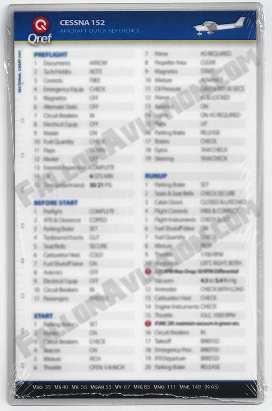 QRef - Cessna 152 - Checklist Card
