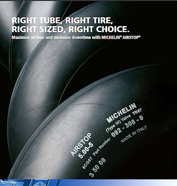 Michelin Airstop 5.00-5 Aircraft Inner Tube with TR-67 90° Tire Valve - 092-308-0 (Now 097-908-0)