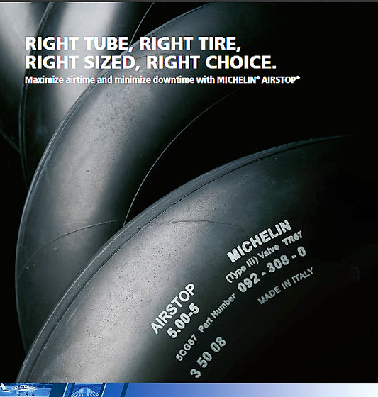 Michelin Airstop 5.00-5 Aircraft Inner Tube with TR-67 90° Tire Valve - 092-308-0 (Now 097-908-0)