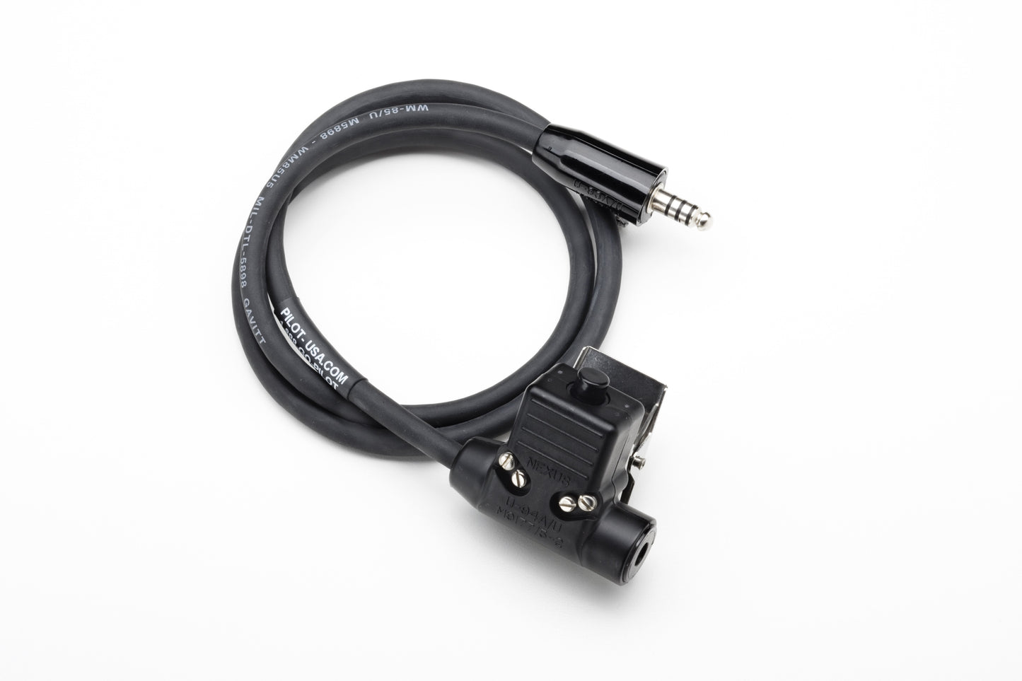 Pilot Communications - Helicopter Ground Crew Extension Cable W/PTT  (3 ft)