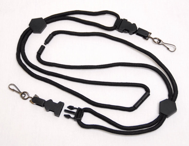 Breakaway Lanyard with Hook Clip - Black