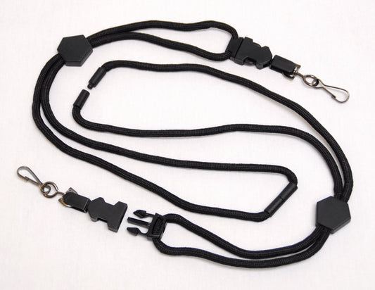 Breakaway Lanyard with Hook Clip - Black