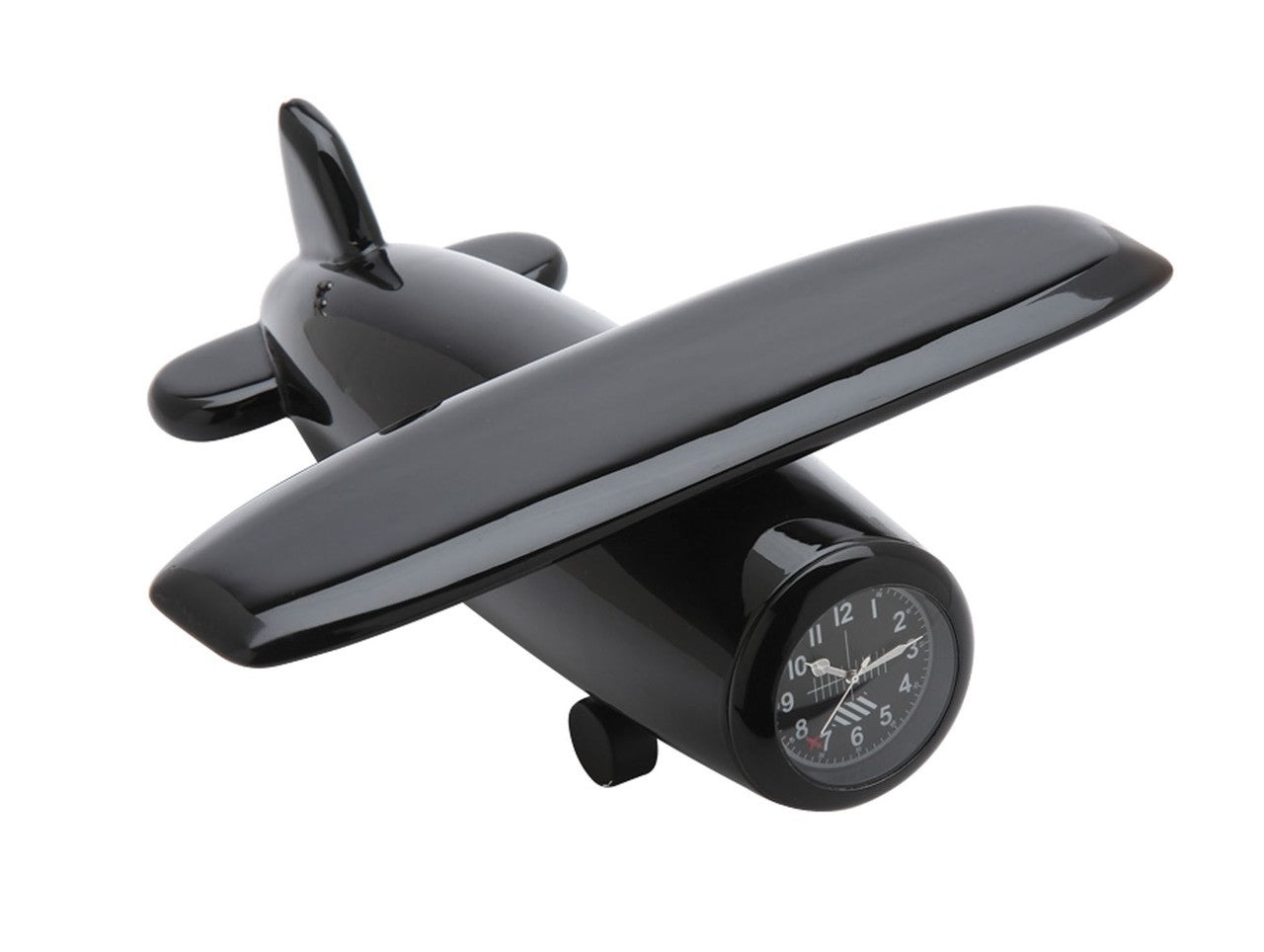 Big Wooden High-Wing Plane Clock - Black