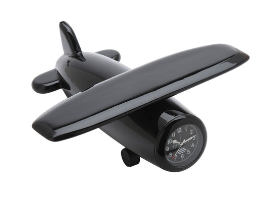 Big Wooden High-Wing Plane Clock - Black