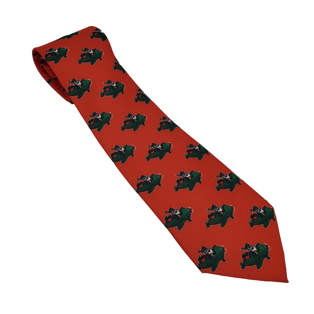 Flying Santa Claus Tie - Red or Navy