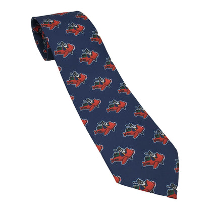 Flying Santa Claus Tie - Red or Navy