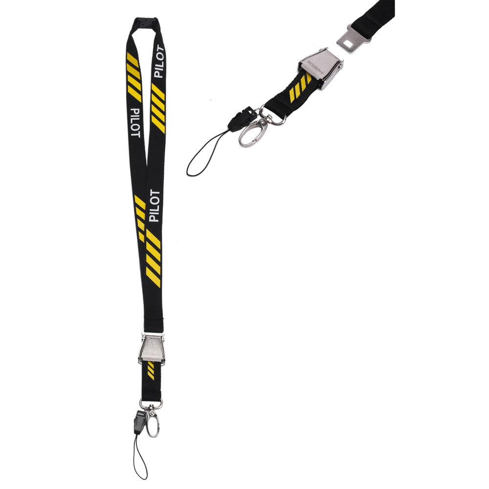 Novah 4 Stripe Yellow and Black Lanyard