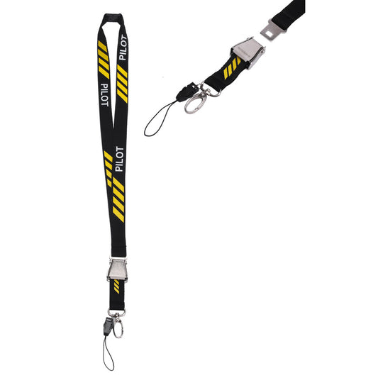 Novah 4 Stripe Yellow and Black Lanyard