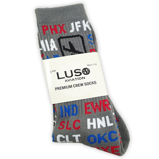 Premium Crew Socks - USA Airport Codes