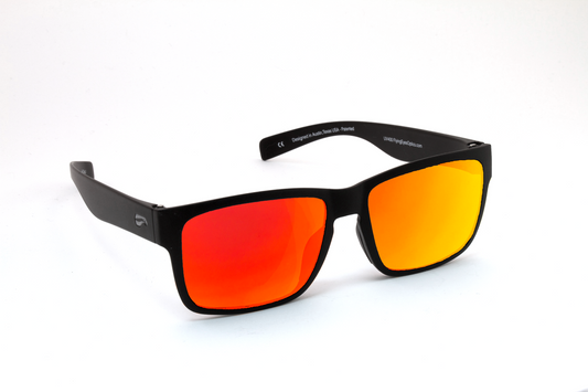 Flying Eyes Osprey Sunglasses - Matte Black Frames - Mirrored Rose Lenses