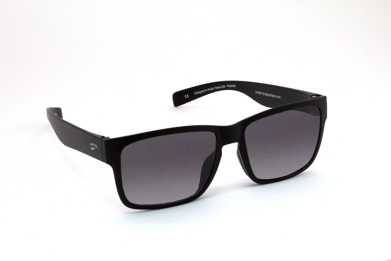 Flying Eyes Osprey Sunglasses - Matte Black Frames - Gradient Gray Lenses