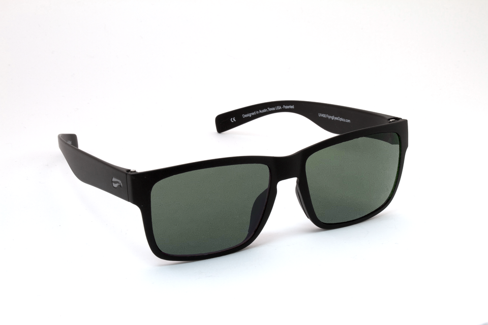 Flying Eyes Osprey Sunglasses - Matte Black Frames - Neutral Green Lenses