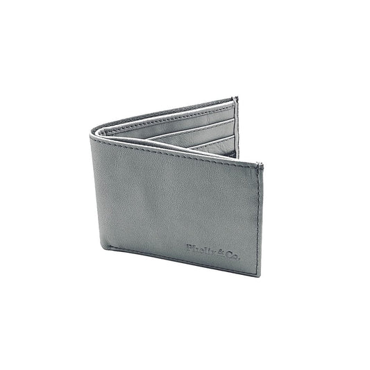 Upcycled Plane Seat Leather Bifold Wallet - Gray