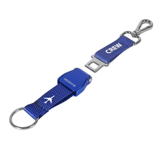 Novah Double Sided Airplane Seatbelt Keychain - Royal Blue