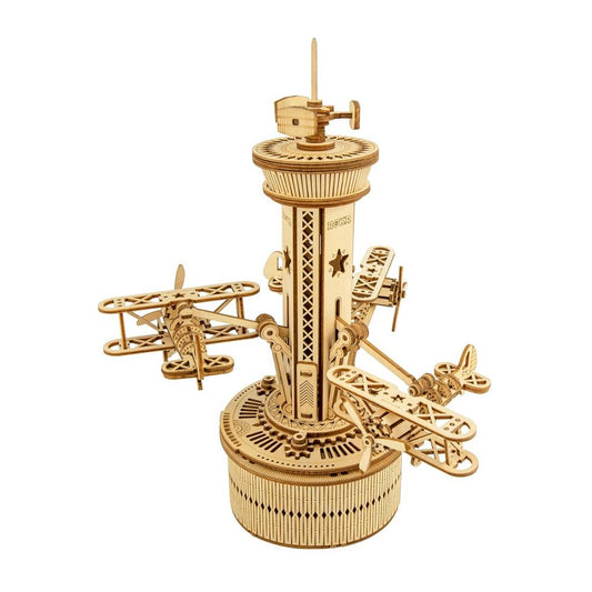 3D Wooden Puzzle Music Box - Air Traffic Control Tower