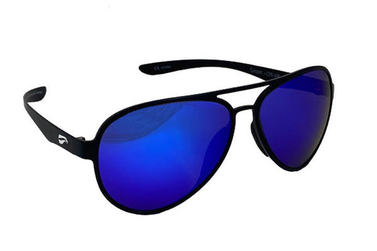 Flying Eyes Cooper Aviator - Matte Black - Mirrored Sapphire