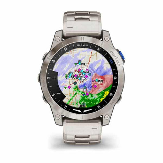 Garmin D2 Mach 1 Aviator Smartwatch with Vented Titanium Bracelet