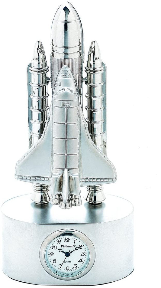 Space Shuttle Metal Desk Clock - Silver