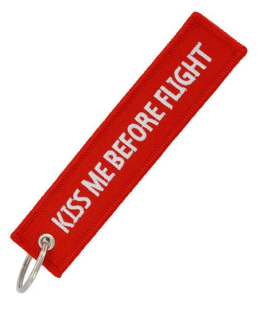Novah Kiss Me Before Flight - Embroidered Keychain
