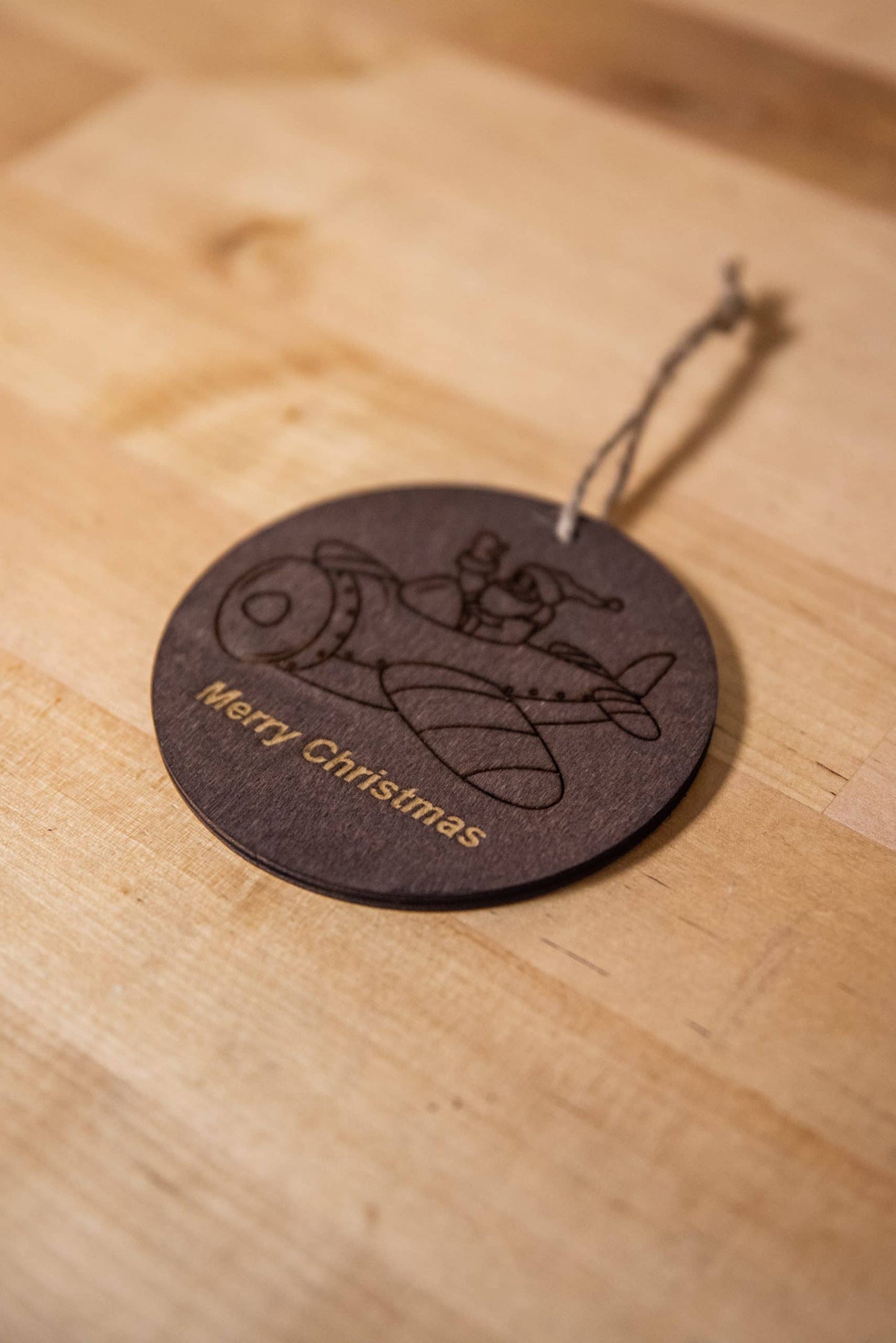 Skyward Gear - Flying Santa Wooden Ornament