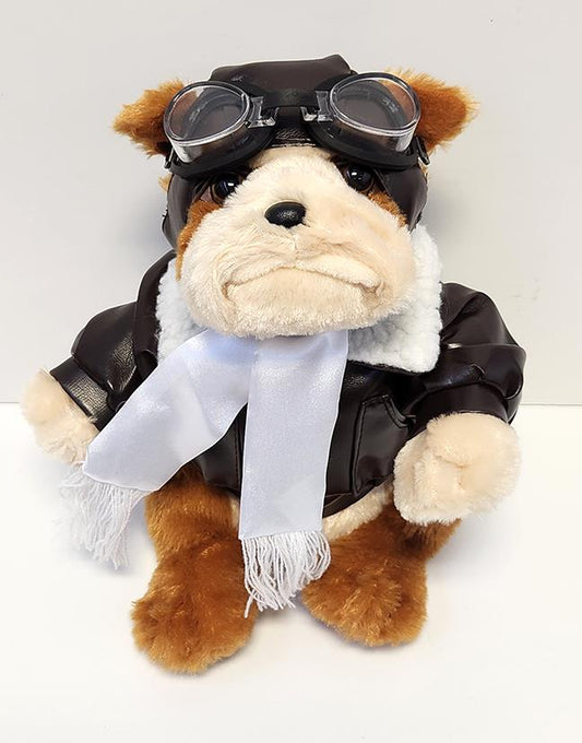 13" Bulldog Pilot Plush