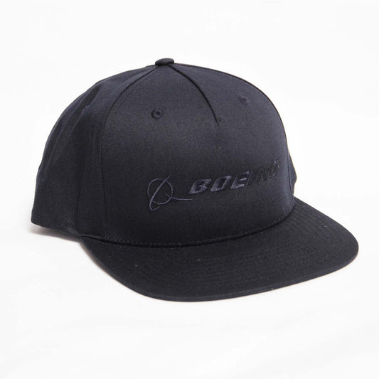 Boeing Signature Logo Flat Bill Hat - Navy