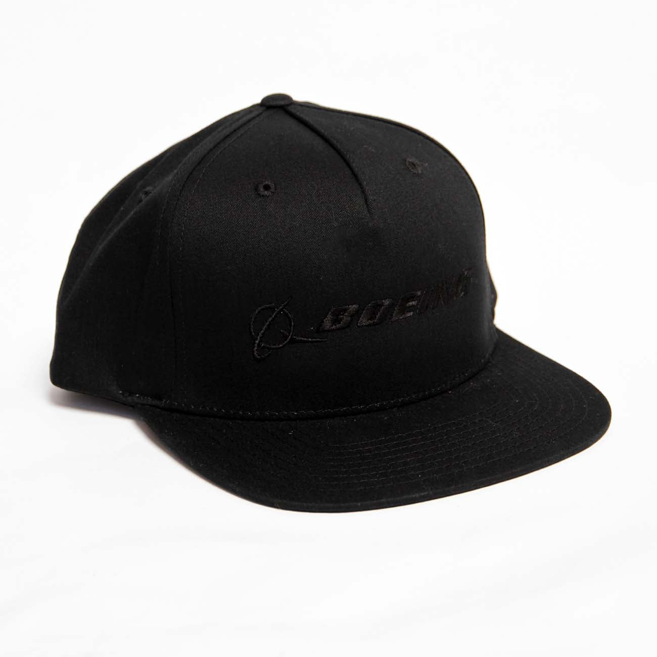 Boeing Signature Logo Flat Bill Hat - Black