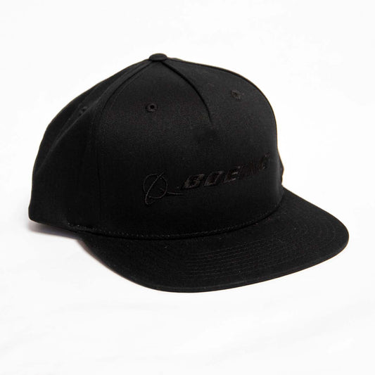 Boeing Signature Logo Flat Bill Hat - Black
