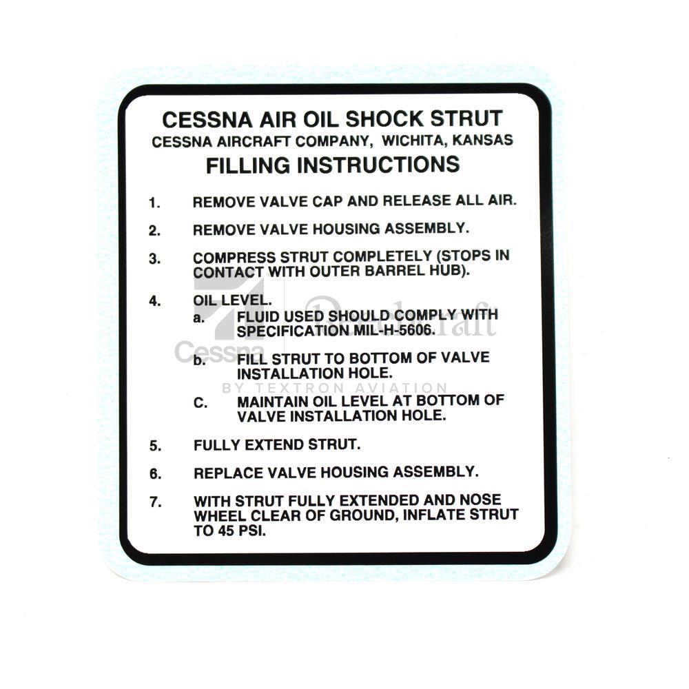 Cessna Placard PN 0543032-2