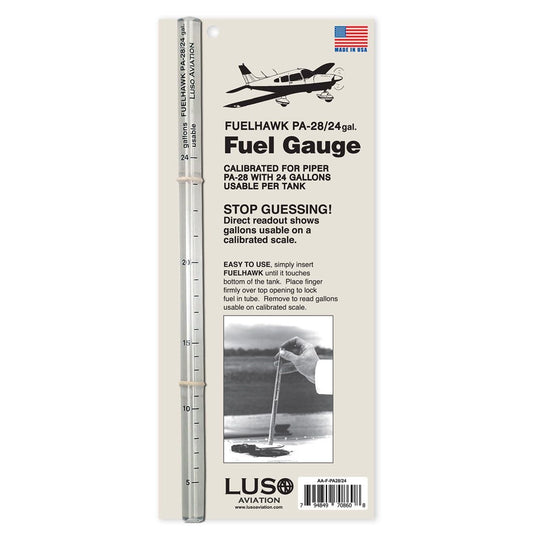 Fuelhawk Fuel Gauge - Piper PA-28 / 24 Gallon