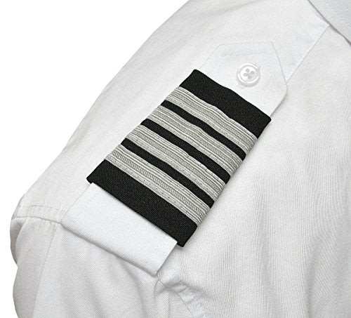 Professional Pilot Epaulets - 4 Silver Bar - Captain