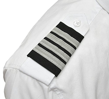 Professional Pilot Epaulets - 4 Silver Bar - Captain
