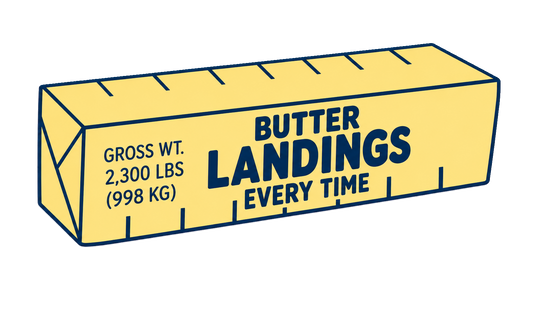 Butter Landings Every Time Aviation Sticker