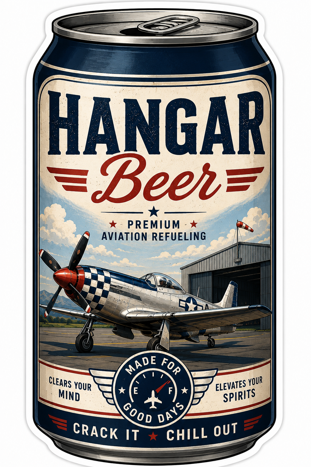 Hangar Beer Aviation Sticker | STK-RETRO-BEER-4-G