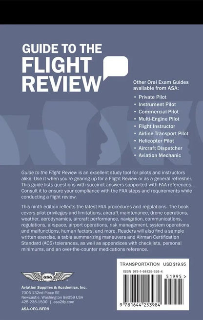 ASA Guide To The Flight Review - Ninth Edition