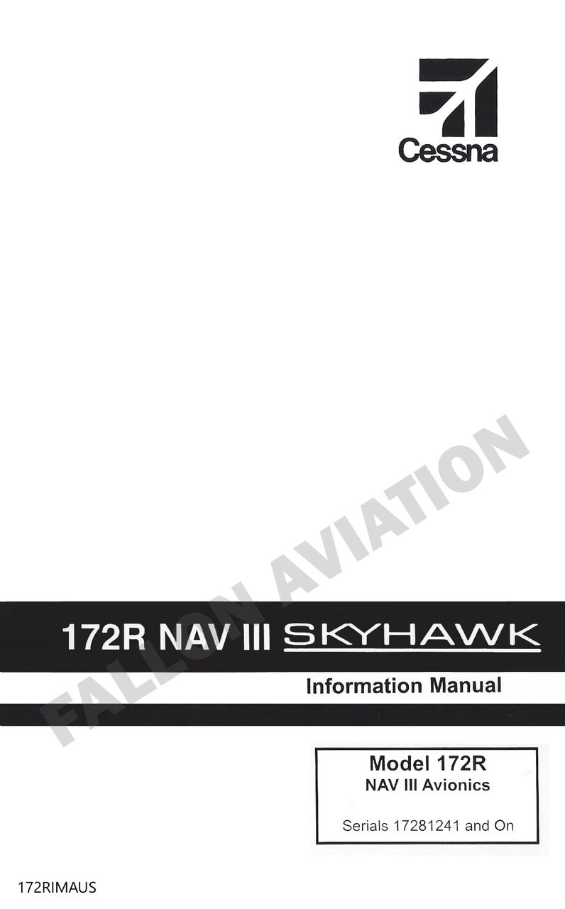 Cessna 172R NAV III G1000 Pilot's Information Manual
