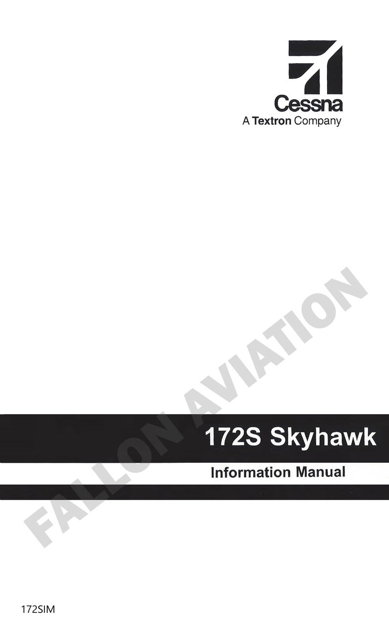 Cessna 172S Skyhawk 1998 & On Pilot's Information Manual