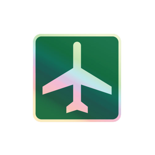 "Airport Ahead" Holographic Sticker