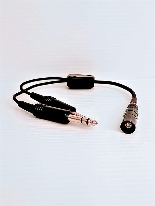 TELY LEMO (6 Pin) to General Aviation (Dual GA) Plugs Adapter