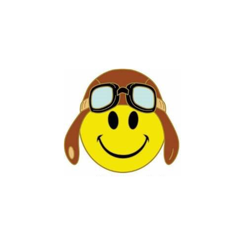 Smiley Aviator Pilot Lapel Pin