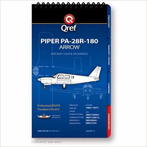 Qref - Piper Arrow 180 PA-28R-180 - Checklist Book