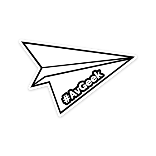 AvGeek Paper Airplane Sticker