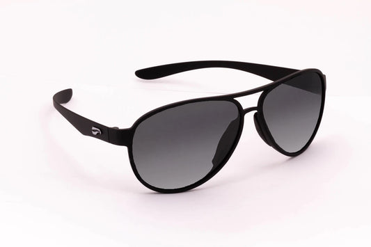 Flying Eyes Kestrel Aviator - Matte Black Frame - Gradient Gray Tint Lens