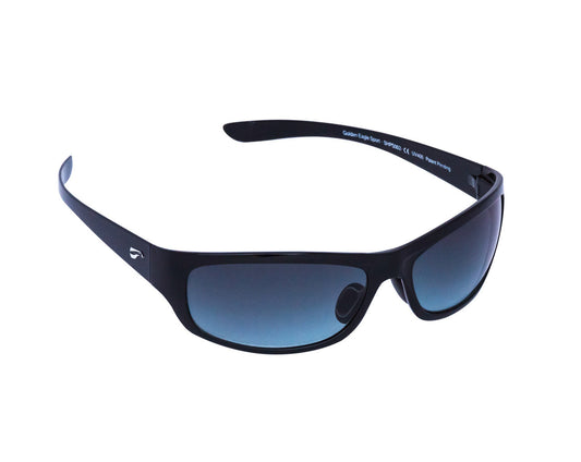 Flying Eyes "Golden Eagle" Sport Sunglasses - Glossy Black - Gradient Gray Tint