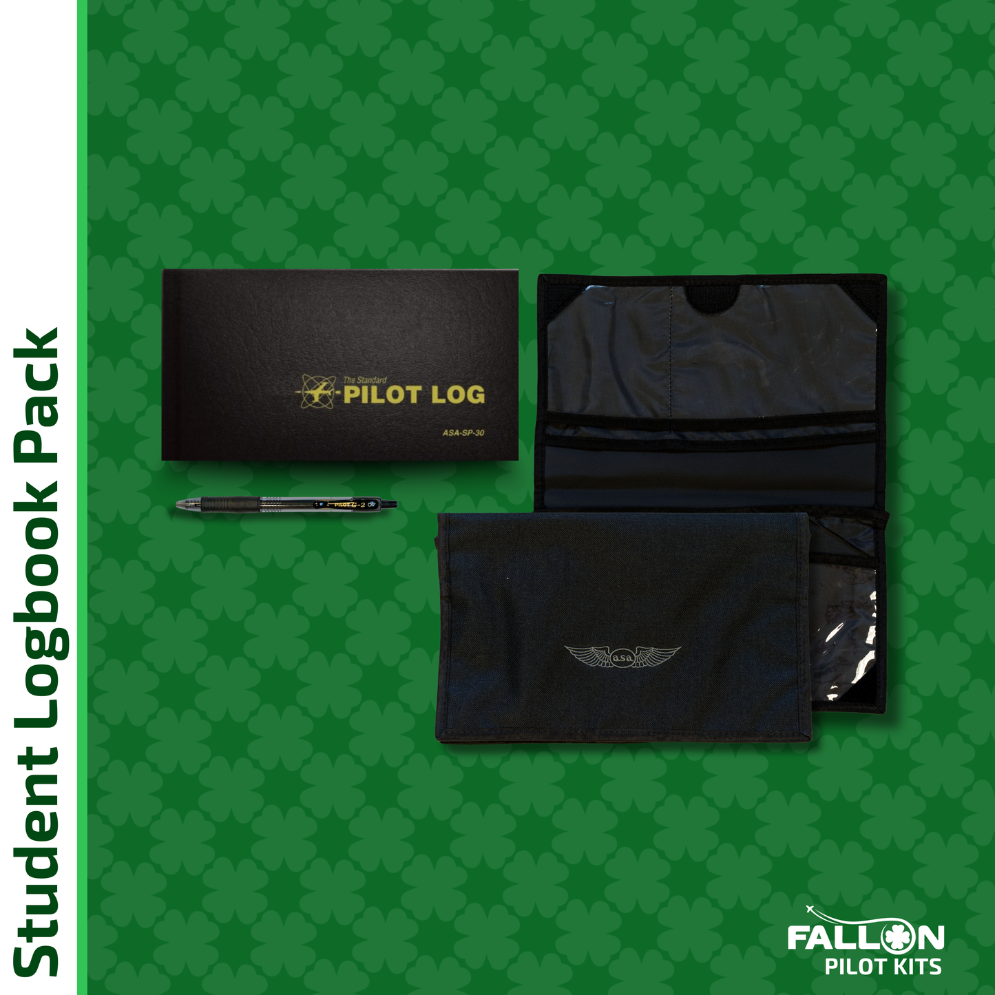 Student Pilot Logbook Pack – ASA Logbook, Master Case & Pens