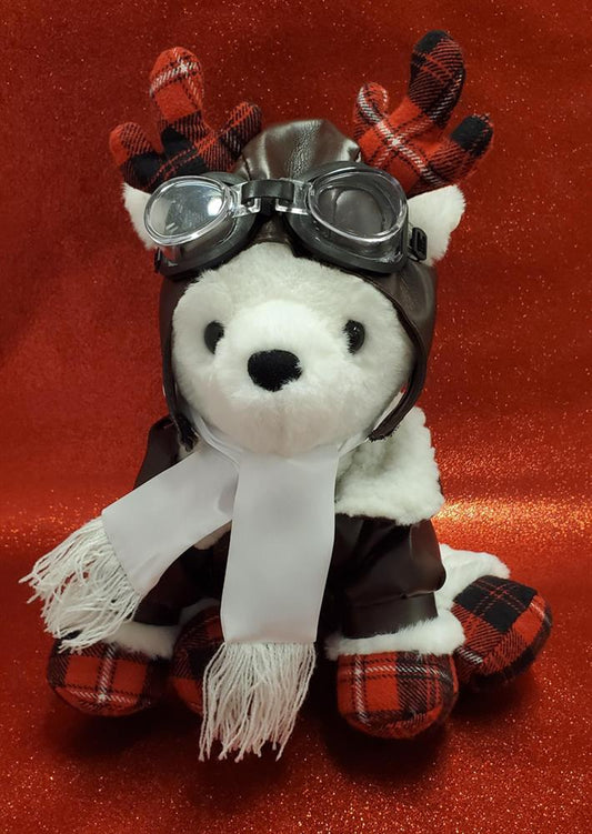 12" Reindeer Pilot Stuffed Animal