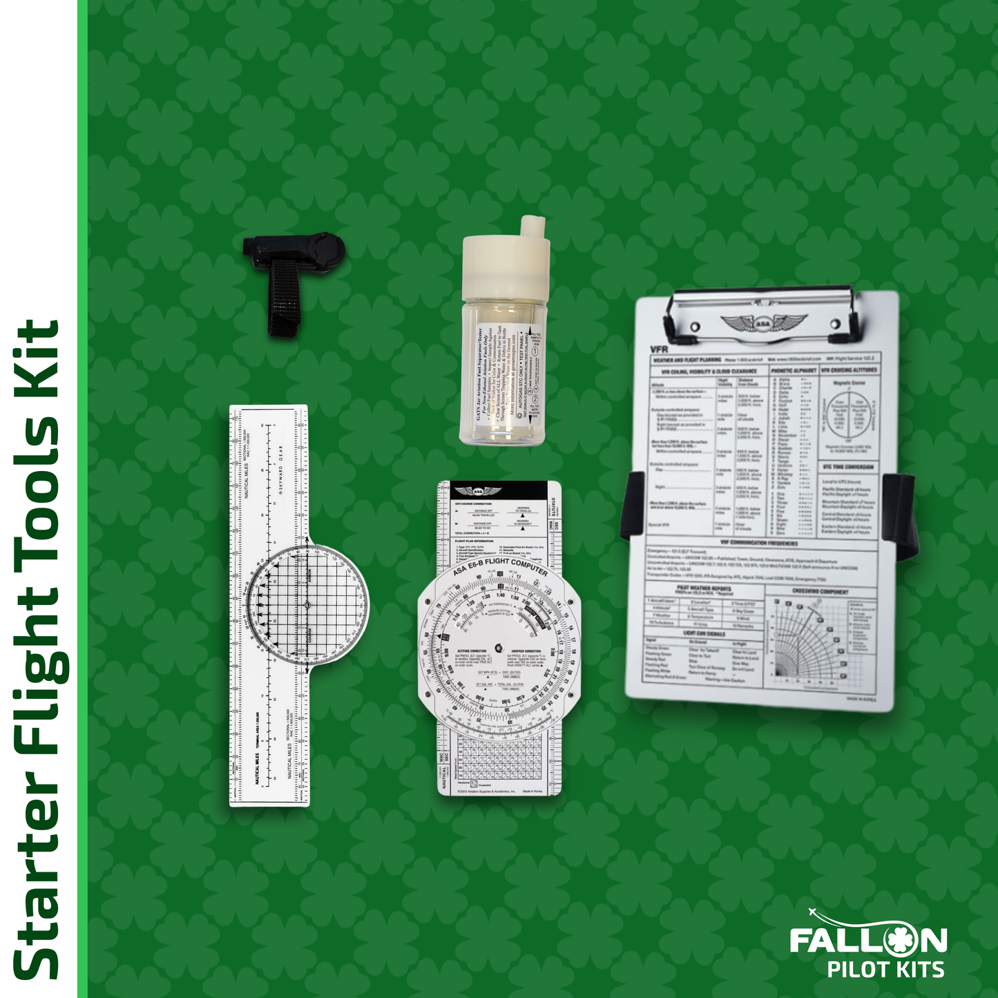 Starter Flight Tools Kit – E6-B Flight Computer, Plotter & Fuel Tester
